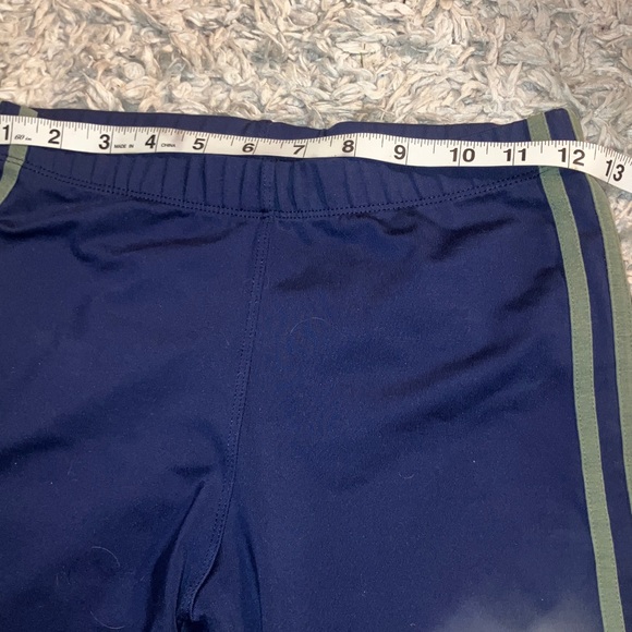 Adidas Dark Blue Shorts with Green Stripes Vintage Kids Large - Picture 7 of 9